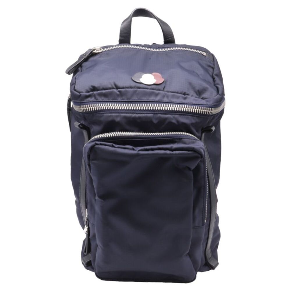 Moncler Vertical Zipped Backpack in Navy Blue Polyamide